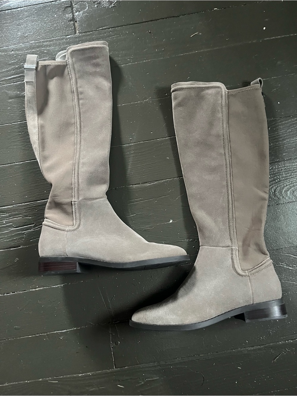 Marc Fisher Over-the-Knee Suede Boots in Taupe Gray